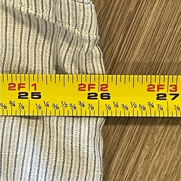 Billy Reid Men's Button Front XXL Blue White Striped 1/2 Button Linen Cotton - Picture 14 of 16